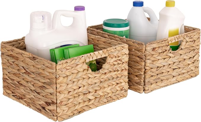 2-Pack Water Hyacinth Woven Storage Baskets