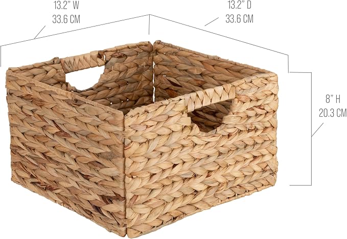 2-Pack Water Hyacinth Woven Storage Baskets
